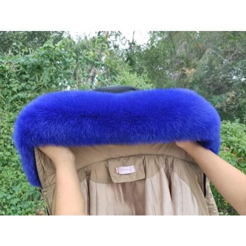 DANKEYISI Real Fox Fur Collar For Parkas Coats Luxury Warm Natural Fur Scarf Women Fox Fur Scarves Male Down Jacket Fur Hat