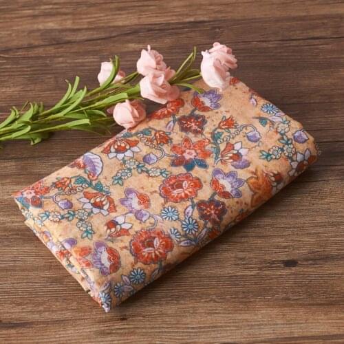 High Quality Natural Ramie patchwork Flower Printing tissu High-end thin summer dresses fabric