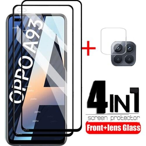 4 in 1 tempered glass for oppo a53 a73 a93 2020 screen protector protective glass back camera lens film oppoa93 a 93 73 53 33