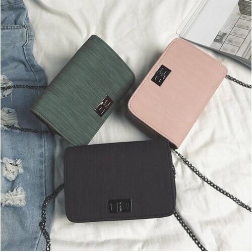 Women wove bag small bag twist lock chain back new Korean wild small square package buckle handbag Shoulder Messenger