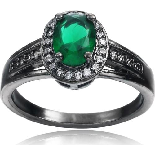 2017 new rich royal green crystal and cubic zirconia ladies wedding jewelry green color black bar ring fashion ladies jewelry