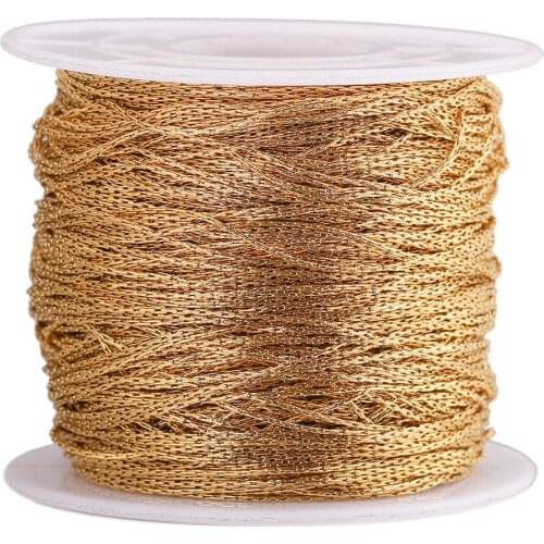 2m Width 0.5mm Gold Stainless Steel Tiny Cable Chain Ear Rope Chains Necklace for Diy Jewelry Making Supplies Items Wholesale