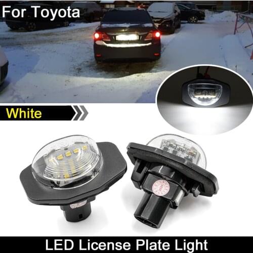 2Pcs For Toyota Alphard Auris Corolla Wish Sienna Urban Cruiser For Scion XB XD White LED License Plate Light Number Plate Lamp