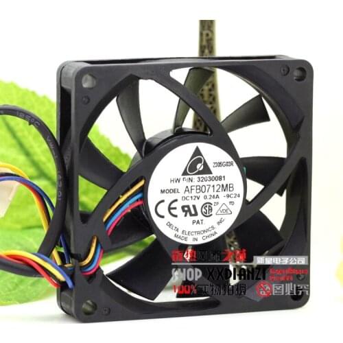Delta Electronics AFB0712MB 9C24 DC 12V 0.24A 70x70x15mm 4-Wire Server Cooling Fan