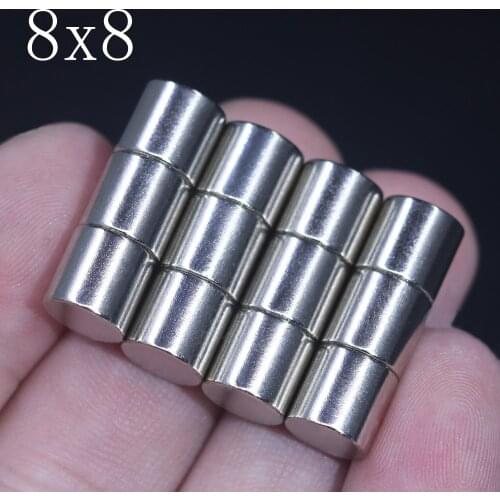 5/10/20/50/100 Pcs 8x8 Neodymium Magnet 8mm x 8mm N35 NdFeB Round Super Powerful Strong Permanent Magnetic imanes Disc