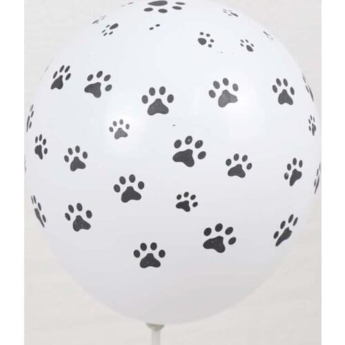 50pcs Dog Footprints White Latex Balloons 2.8g Birthday Party Decor Animal Theme Inflatable Baby Gift Classic Toy Balloon