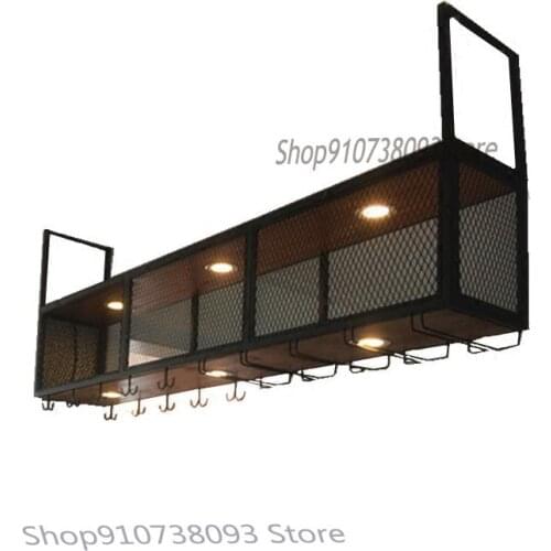 Bar counter wine rack rack wrought iron decoration hanger household upside down wine glass rack hanging wine rack wine cabinet w
