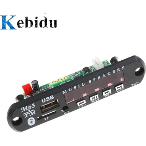 Kebidu Wireless Bluetooth MP3 Decoder Board Module for Car Audio USB TF FM Radio AUX 12V 24V + Remote Control for iPhone Huawei