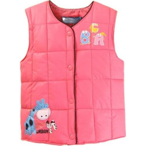 Vests for Children Girl Boy Winter Autumn Warm Coat New Cartoon Cute Kid Baby Sleeveless Outerwear Down Cotton Vest 2-10Y