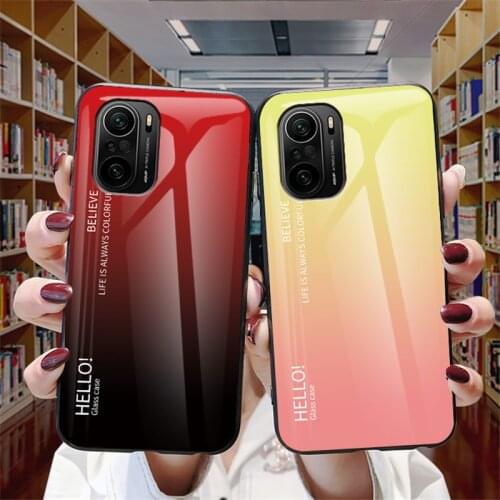 Gradient Tempered Glass Case For Xiaomi Redmi Note 10 5G 4G 9s Pro Max K30 K40 Pro Mi 10 Ultra 11 Lite Pocophone M3 X3 NFC F1 X2