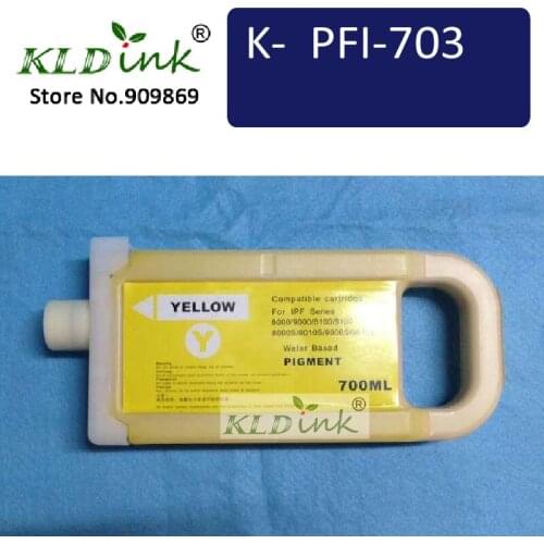 KLDINK - PFI-703Y Yellow compatible Ink Tank ( PFI-703 2966B001 Ink) for imagePROGRAF ipf815, ipf825, ipf820, ipf810