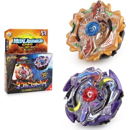 Bayblade Burst Gyro 2 in 1 B-00 Double God Starter Metal Spinning Top Blades Arena Battle Toys Bays Bables Boys YH2068