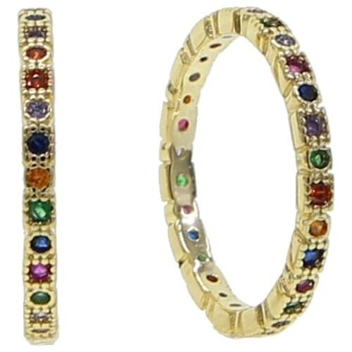 Fashion Trendy Round colorful Ring Paved Cubic Zirconia semi-precious stone for Women Wedding Engagement Gifts Delicate Jewelry
