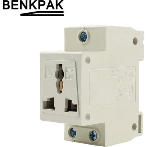 10-16A 250V Single One 2 Pole 2 Pin Plug 35mm DIN Rail Mount AC Power ac30 Modular Socket