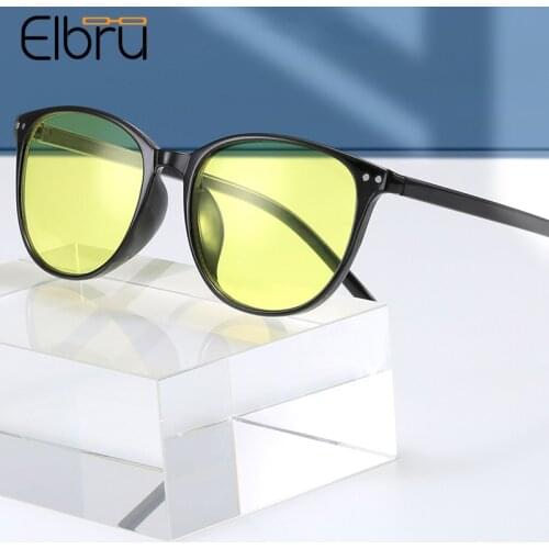 Elbru Women Men Night Vision Glasses Ultralight Driver Goggles For High Beam Protection Color Changing Eyeglasses For Driving