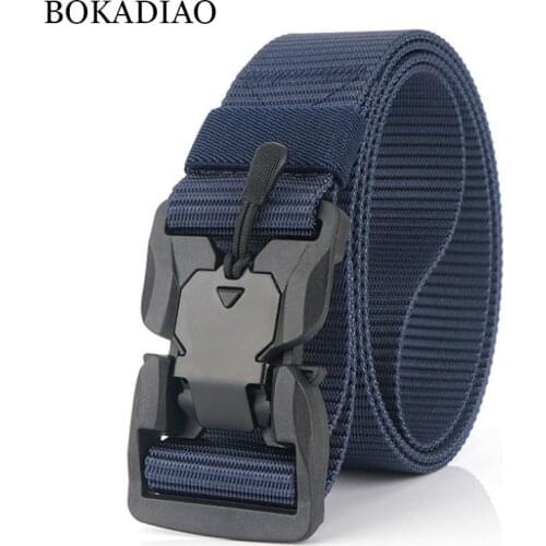 BOKADIAO Military Army Combat mans Canvas Belt Quick Release Tactical Belts For Men Nylon Outdoor Training Waistband male strap