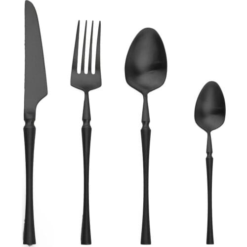 4Pcs/set Black Dinnerware Set 18/10 Stainless Steel Cutlery Set Western Food Tableware Luxury Fork Teaspoon Knife Cutlery Set