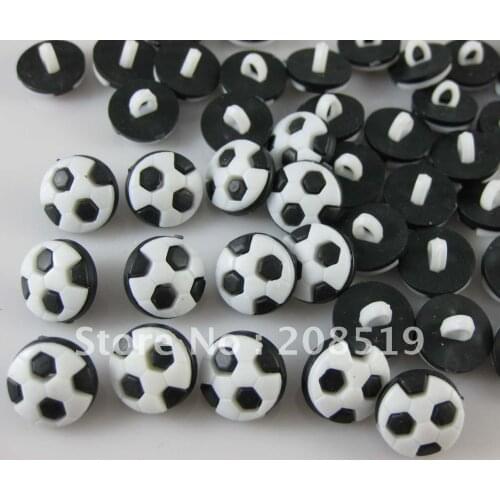 NB0001 Black Football shape plastic combined shank buttons for children 200pcs DIY craft accessory