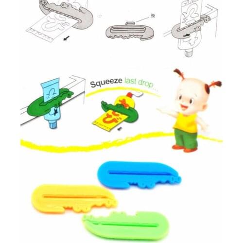 New Toothpaste Tube Squeezer Easy Squeeze Paste Dispenser Roll Holder Cartoon Crocodile Hot Selling