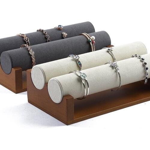 Solid wood single layer bracelet frame three-layer bracelet stand watch display props bracelet hair ring rope jewelry rack