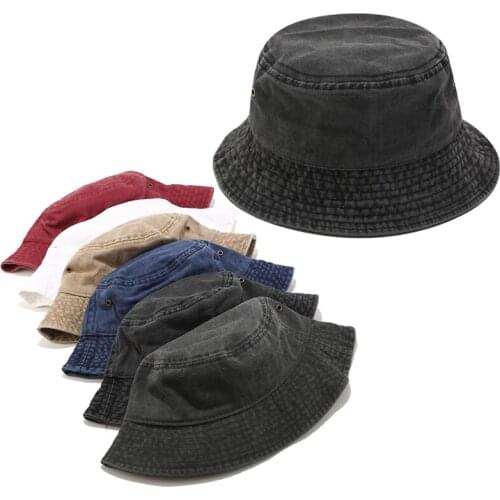 Solid Color Black Foldable Bucket Hat Beach Sun Hat Street Headwear Fisherman Outdoor White Cap Men and Woman Hat