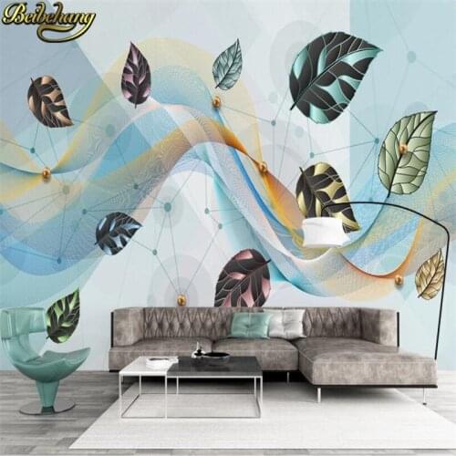 Beibehang custom 3D photo Wall Paper lines leaves Landscape Modern murals Wallpaper Large Mural For Living Room Sofa TV Backdrop