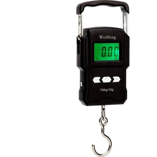 75kg x10g Portable Digital Scale Fishing Luggage Travel Weighting Steelyard Hanging Electronic Hook Scale Weight Tools + 1M Tape
