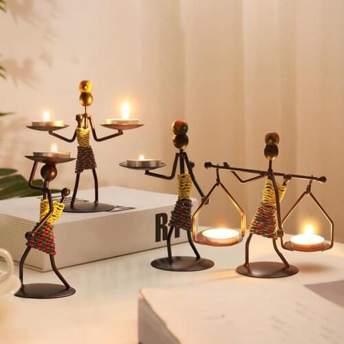 Nordic Candlestick Abstract Iron Men Candle Holder Home Bar Restaurant Decor home decor gift for friends