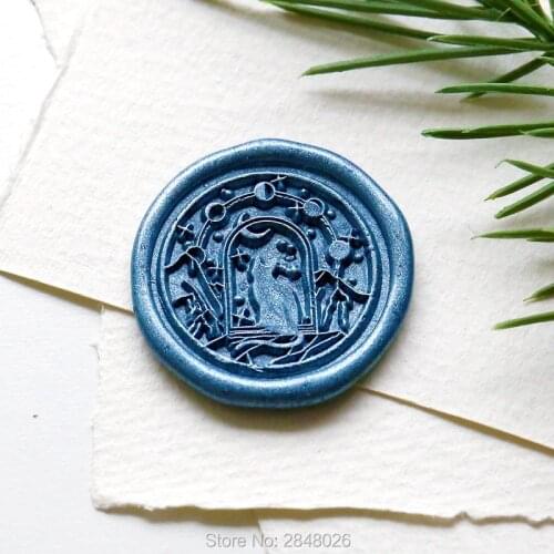 Night Cat Wax Seal Stamp,wedding gift,Tarot cat wood wax stamp,party seal,party decor