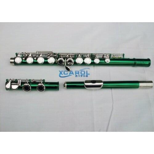 Green 16 close holes Flute C key+E Color Flute Great Metal Tone technique