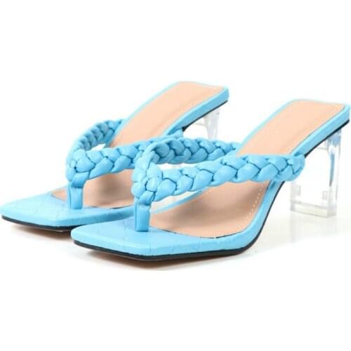 New Summer Ladies Shoes New Crystal Heel Comfortable Flip Flops Street Wear Sexy High Heels Women Sandals Party Female Pumps