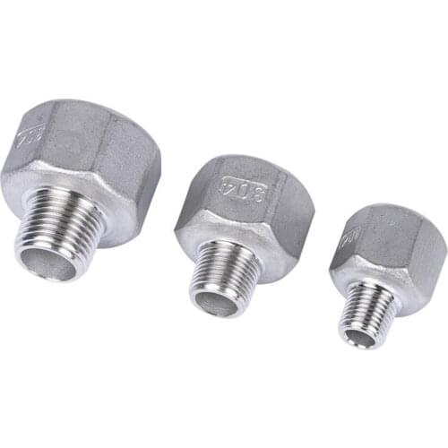 1/4" 3/8" 1/2" 3/4" 1" 1-1/4" 1-1/2" 2" BSPT Female To Male Hex Reducer Coupler 304 Stainless Steel Pipe Fitting Water Gas Oil