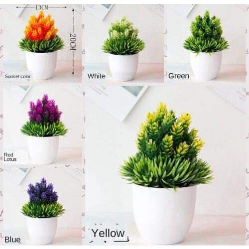 1pc Artificial Plants Bonsai Small Tree Potted Plants Garden Home Wedding Room Decoration Flower Hotel Party Decor Fake Potted