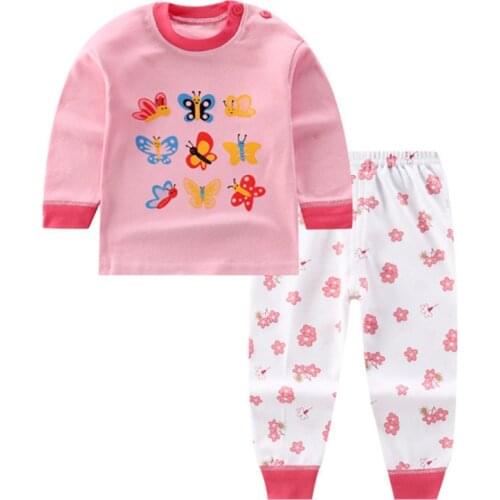 Baby Pajamas Sets Cotton Boys Kids Sleepwear Suit Autumn Girls Pajamas Long Sleeve Pijamas Tops+Pants 2pcs Children Clothing