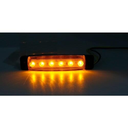 24V 20pcs 6 LED Truck Lorries Bus Clearance Amber Side Marker Indicators Light Lamp