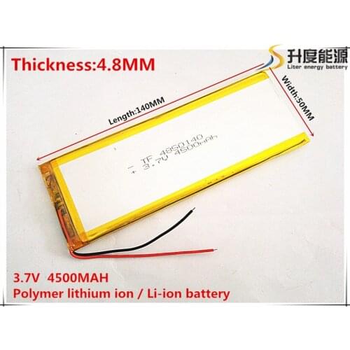 3.7V 4500mAh 4850140 Lithium Polymer Li-Po li ion Rechargeable Battery cells For Mp3 MP4 MP5 GPS mobile bluetooth
