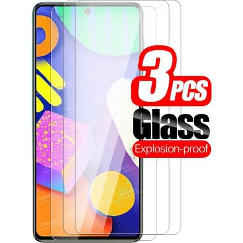 3pcs Protective Glass For Samsung Galaxy F62 2021 SM-E625F F 62 Safety Phone Screen Protector For SamsungF62 Tempered Glass Film