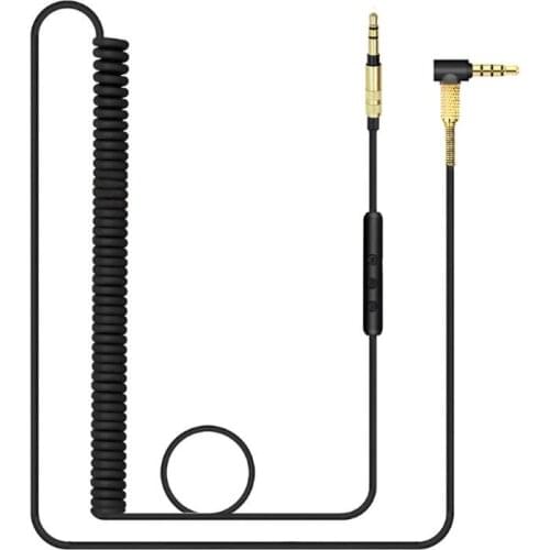 Adapter 3.5MM Audio Spring Cable with in-Line Mic For -Sony mdr-10r MDR-1A XB950 Z1000 MSR7 Headphones