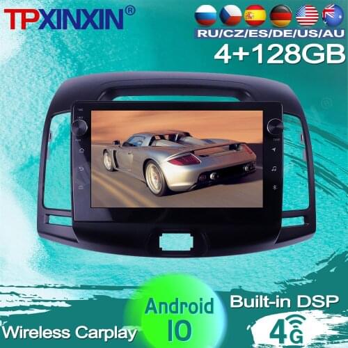4+128G For Hyundai Elantra 2008 2009 2010 Android 10 Car Radio Tape Recorder Multimedia player GPS Navigation AI Voice Control