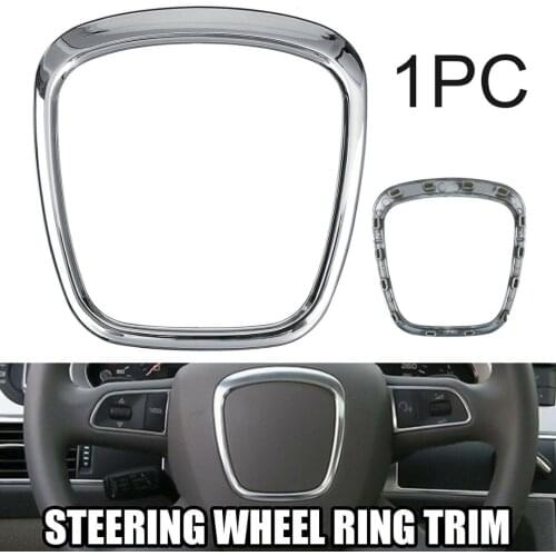 Car Steering Wheel Trim Cover Surround Emblem Fit For Audi A4 B6 B8 A6 A5 Q7