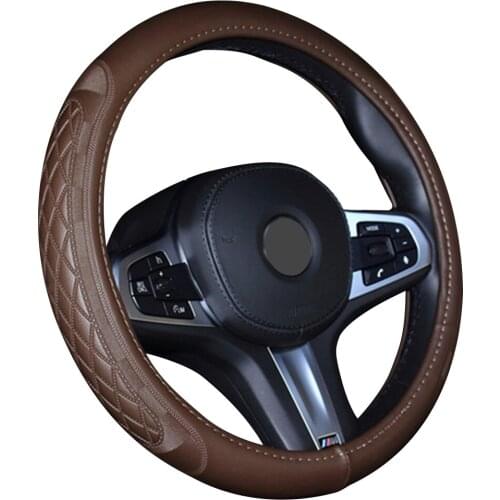 Steering Wheel Cover Resistance soiling 15"/38cm Stitch on Wrap case/Sport Style imitation leather Steering-Wheel Braid Stitch