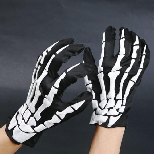 Ghost Skeleton Skull Bone Black Gloves Ghost Cosplay Costume Party Funny Prop birthday Halloween