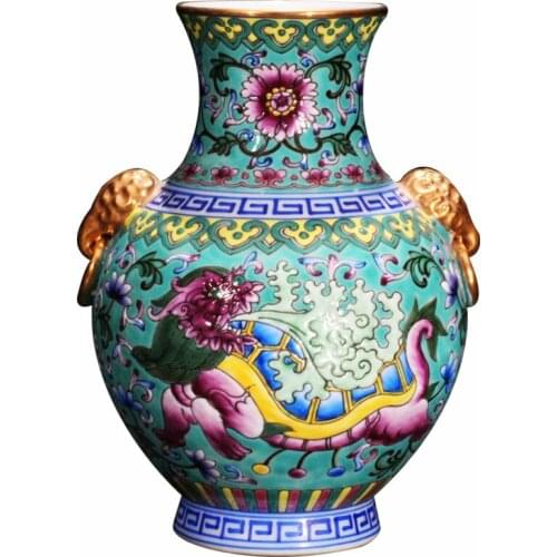 Jingdezhen Antique Vase Hand Painted Enamel Pastel Eight Treasures Phnom Penh Gourd Chinese Study Collection Of Handicraf vase
