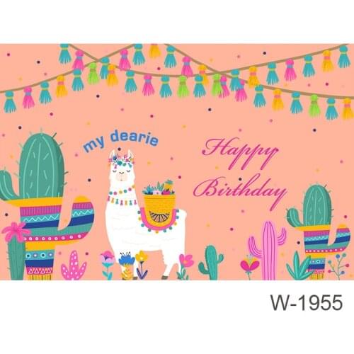 Kids Birthday Fiesta Backdrops Fiesta Orange Background Cactus Llama Bunting Decors Dessert Table Wall Decors Backgrounds