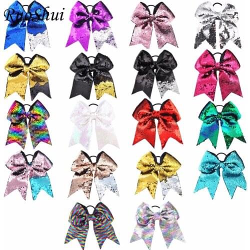 8 Inch Glitter Sequins Scales Hair Band Children Kids Hair Accessories Scrunchies Elastic Hair Band Rubber Butterfly Hair Ties