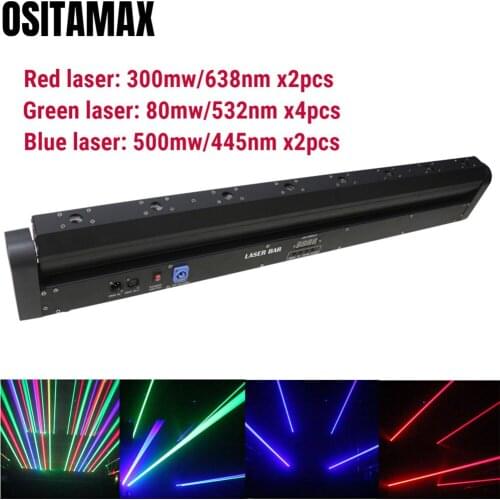 Dj laser light 8 eyes laser beam moving head bar disco laser effect shows system red/green/rgb color laser bar