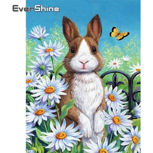 EverShine DIY Diamond Painting Animals Mosaic Cross Stitch Diamond Embroidery Rabbit Art Picture Rhinestones Hobby Sets