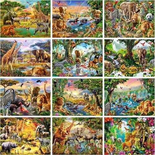 HUACAN Diamond Embroidery Elephant Kit Sale Diamond Painting Animal Tiger Cross Stitc New Arrival Handicraft Home Decor