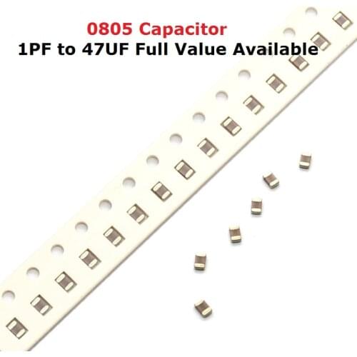 200pc SMD 0805 capacitor kit 50V 3.3NF/4.7NF/10NF/22NF/33NF/47NF/2.2NF 222 223 332 472 103 333 473 k m z 50V 2200PF 3300PF 4700P
