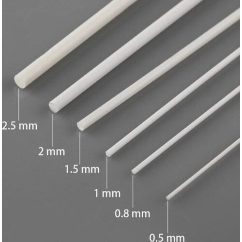 30 x Round Styrene ABS Rods 500mm ABS04 0.5/0.8/ 1/1.5/2/2.5 mm in Diameter